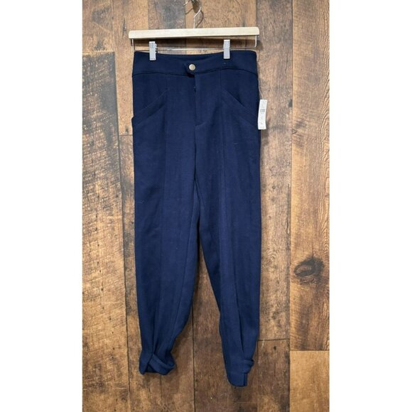 NWT New $128 Anthropologie Magda Tapered Trouser Work Career Navy Blue Pants 0 - Picture 2 of 7